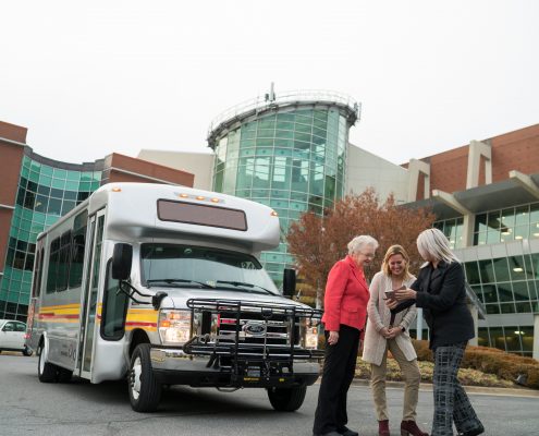 brite bus outside of hospital